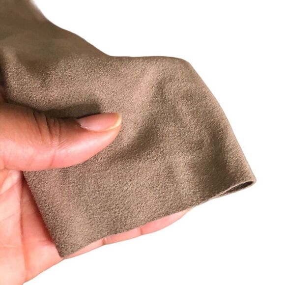 Style & Co Womens Faux Suede Jacket M Tan Waterfall Collar Open Front Workwear - Picture 9 of 9